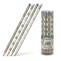 Creion simplu triangular cu radiera ErichKrause® Natural Life HB