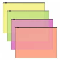 Mapa plastic A4 cu fermoarErichKrause® Fizzy Neon, A4, 140 mcm, semitransparent, asortiment