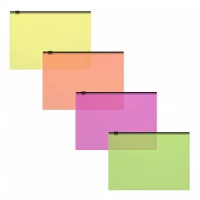 Mapa plastic C6 cu fermoar ErichKrause® Fizzy Neon,140 mcm, semitransparent, asortiment