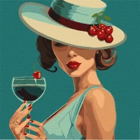 Tablou pe numere "Blue Curacao" 40x40cm KHO2553