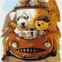 Tablou pe numere "Calatorie prietenoasa" 40x40cm KHO4382