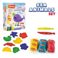 Pasta de modelat set 3 cul+9 forme Animale de apa Heroes ERN-591