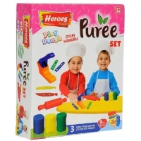 Pasta de modelat set 3 cul+9 forme Pireu Heroes ERN-596