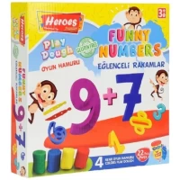 Pasta de modelat set 4 cul+15 forme Numere Heroes ERN-585
