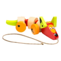 Jucarie din lemn pe sfoara "Catelus"