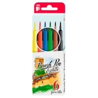 Carioci Brush Pen 6cul. ICO