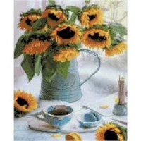 Mozaica cu Diamante 40x50 cm "Floarea-soarelui in Galeata"