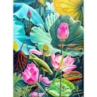 Mozaica cu Diamante 50x65 cm "Lotuși înfloriți"