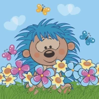 Tablou pe numere 30x30 cm "Ariciul in Flori"/Strateg ES049