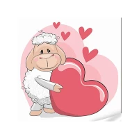 Tablou pe numere 30x30 cm "Oita cu Inima"