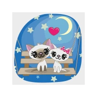 Tablou pe numere 30x30 cm "Pisicute pe Banca"