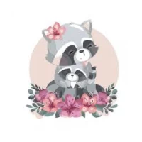 Tablou pe numere 30x30 cm "Portretul ratonilor"