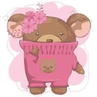 Tablou pe numere 30x30 cm "Ursulet in Pulover"