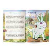 Citesc și colorez (pe silabe). Dinozauri