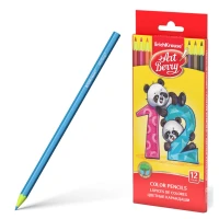 Creioane colorate hexagonale din plastic ArtBerry® 12 culori