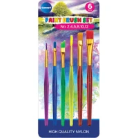 Pensule set 6 buc. Nr 2,4,6,8,10,12 (rotunde + plate /sintetice)