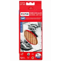 Creione simple pu desen tehnic SCOLARE set 12buc Fatih