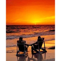 Mozaica cu Diamante 30x40 cm "Apusul pe malul mării"