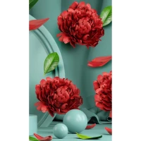 Mozaica cu Diamante 30x40 cm "Bujorii roși"