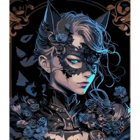 Tablou pe numere  40x50 cm "Eroina cu mască"