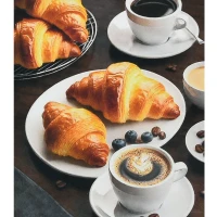 Mozaica cu Diamante 30x40 cm "Cafea cu croissante"