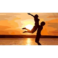 Tablou pe numere 50x25 cm "Liberi și îndrăgostiți"