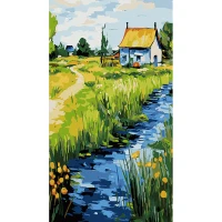 Tablou pe numere 50x25 cm "Lângă malul rîului"