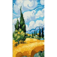 Tablou pe numere 50x25 cm "Lan de grâu"