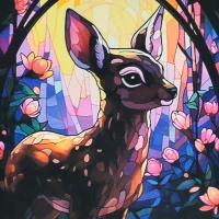 Mozaica cu Diamante 30x30 cm "Căprioara fermecătoare"