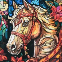 Mozaica cu Diamante 30x30 cm "Calarețul alb"