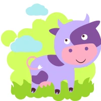 Tablou pe numere 20x20 cm "Vacuță uimitoare"