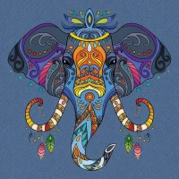 Set de desen Antistress 30x30 cm "Elefant asiatic"