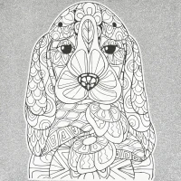 Set de desen Antistress 30x30 cm "Privirea câinelui"