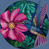 Set de desen Antistress 30x30 cm "Colibri în flori"