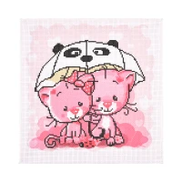 Broderie 30x30 cm "Pisici sub umbrelă"