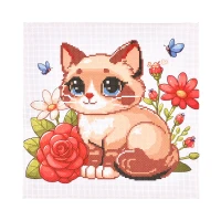 Broderie 30x30 cm "Pisoi mic"