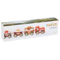 Jucarie din lemn "Trenulet cu prajituri" (4piese)