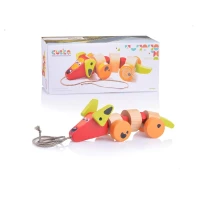 Jucarie din lemn pe sfoara "Catelus"