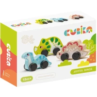 Set jucarii din lemn "Dinozaurii veseli"(3 piese)