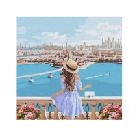 Tablouri pe numere Ideyka "Bucurandu-se de peisaje" 40x40cm