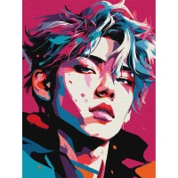 Tablouri pe numere Ideyka Ideyka "Anime K-pop BTS Kim Taehyung" 30x40cm