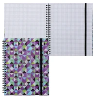 Carnet cu spira Cubes, А5+, 80 foi, mate,coperta plastic,cu elastic ErichKrause