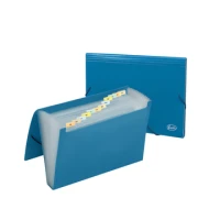 Mapa cu elastic, 12 sectiuni cu separator,albastru