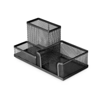 Organizator metalic pu birou (negru) 3 sect.