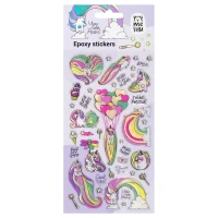 Abtibilduri decorative cu sclipici "Rainbow unicorn",10*23 см,MESHU