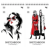 Sketchbook 40foi,105*195, "Fashion", pe spira,120gr/m2 / BG